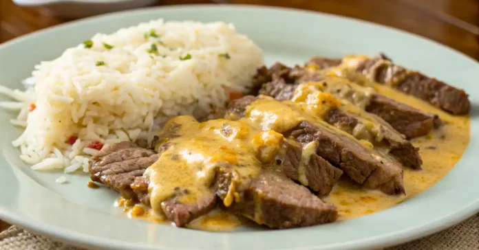 Queso Steak and Rice Recipe