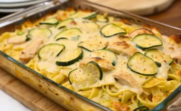 Zucchini Cheddar Chicken Noodle Casserole Zucchini Cheddar Chicken Noodle Casserole