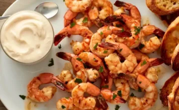 Broiled Garlic Butter Shrimp with Lemon Aioli Broiled Garlic Butter Shrimp with Lemon Aioli