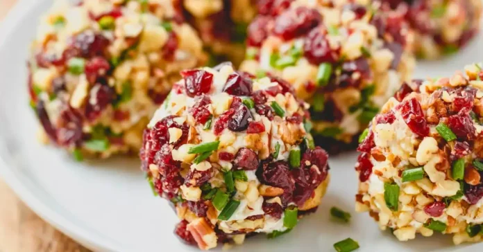 Cranberry Pecan Mini Goat Cheese Balls
